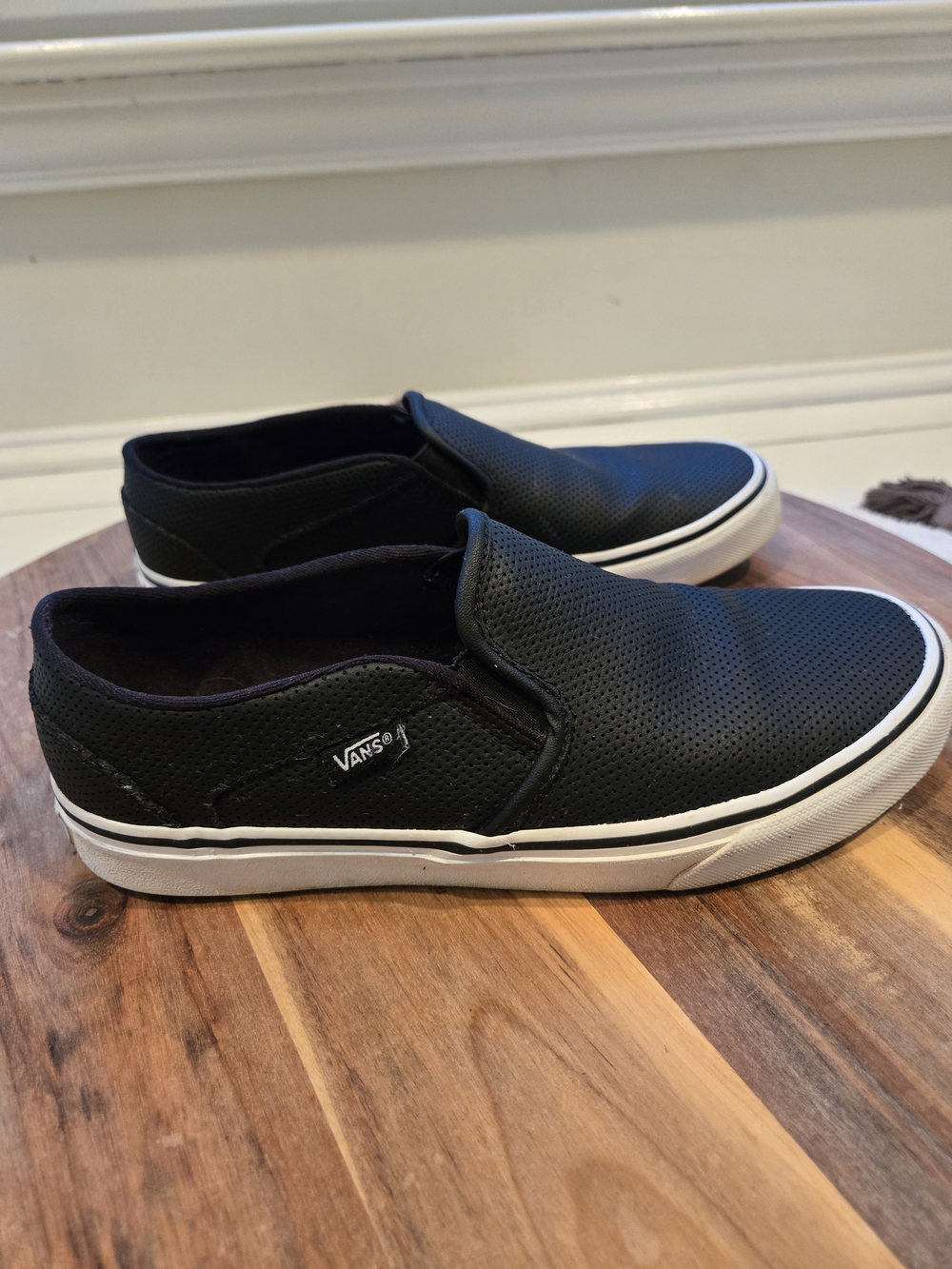 Women's Black Asher Slip-On Perforated Sneakers By Vans - Picture 3 of 6